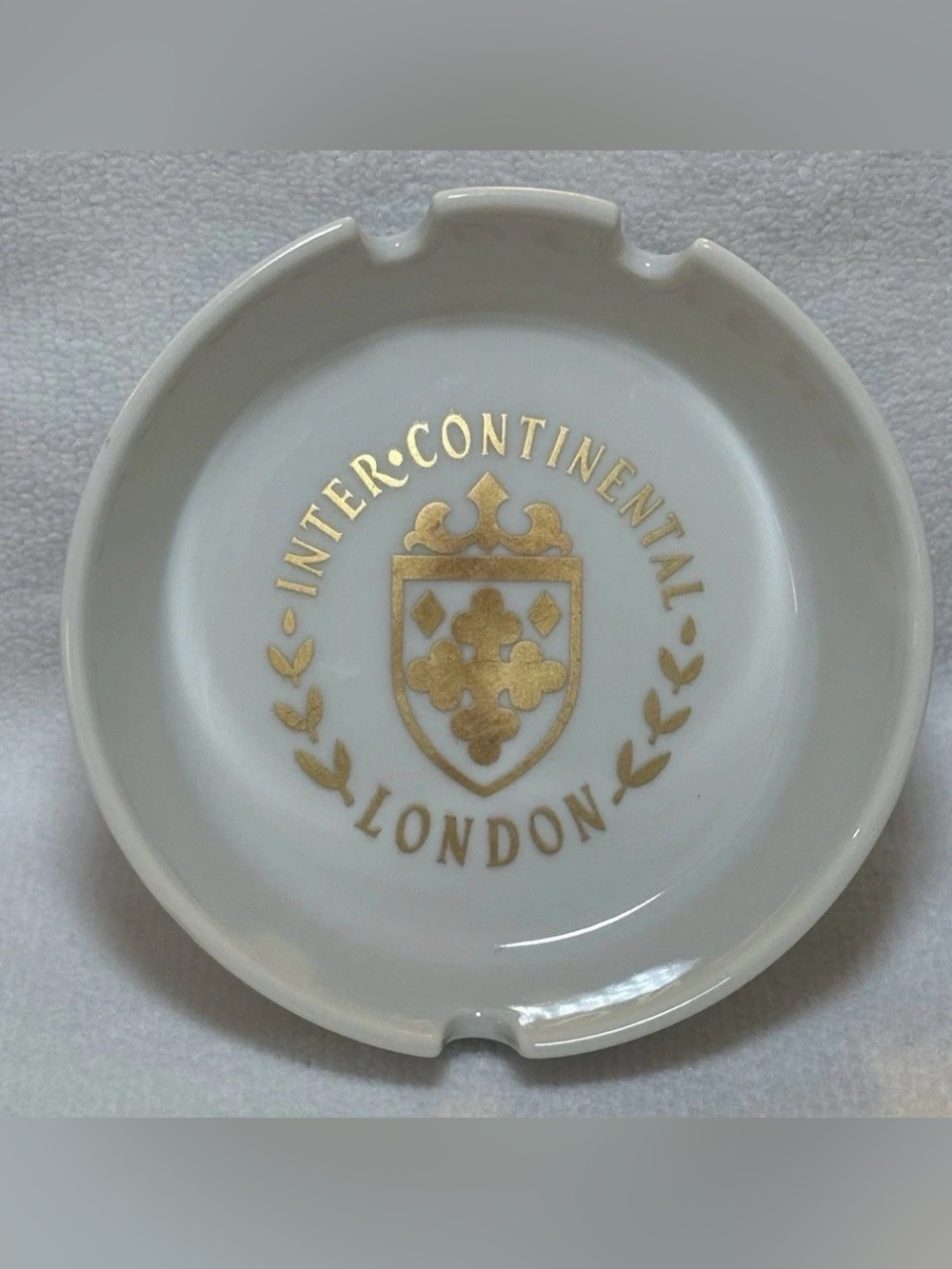 Vintage Inter-Continental Hotel London Ceramic Ashtray Schonwald Germany Gold